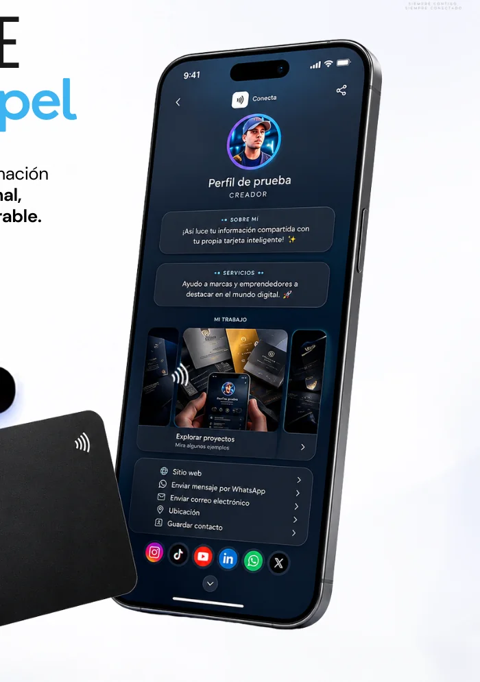 Teléfono y tarjeta inteligente negra LinkMeID