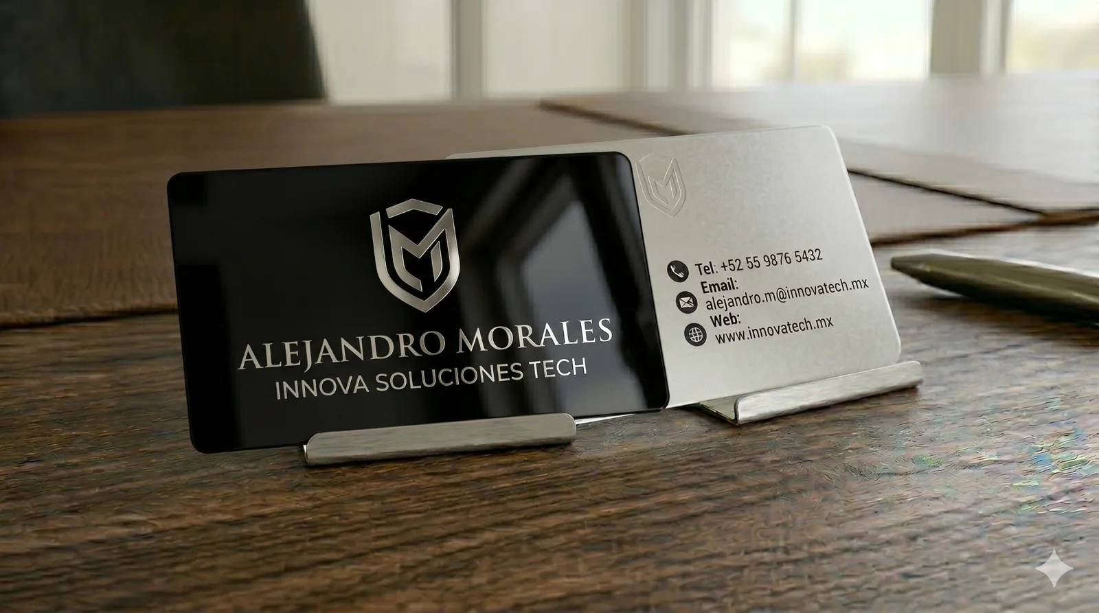 Tarjeta premium metalizada brillante color negro