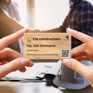 Tarjeta Profesional de Madera con NFC y QR – LinkMeID