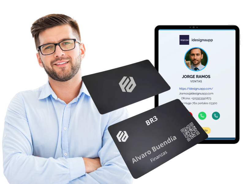 Tarjeta Profesional Metalizada con NFC y QR – LinkMeID - Image 4
