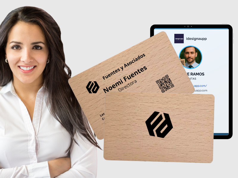 Tarjeta Profesional de Madera con NFC y QR – LinkMeID - Image 3
