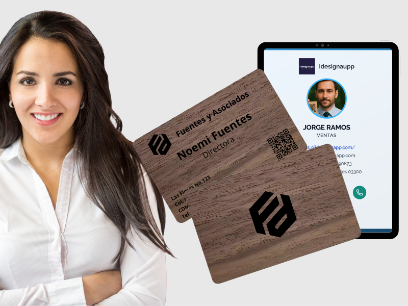 Tarjeta Profesional de Madera con NFC y QR – LinkMeID - Image 2