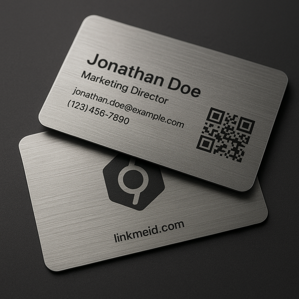 Tarjeta Profesional Metalizada con NFC y QR – LinkMeID - Image 5
